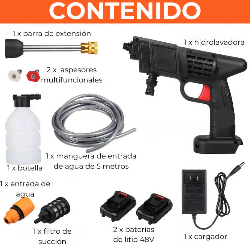HIDROLAVADORA 2 BATERIAS 48V y 24V
